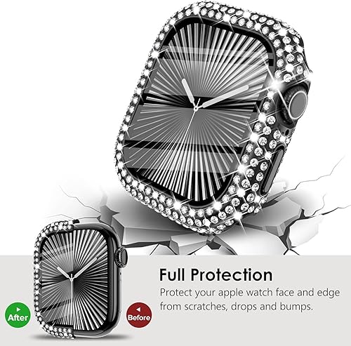Miniatura 6 de KADES Paquete de 3 fundas brillantes compatibles con Apple Watch de 1.496 pulgadas con protector de pantalla integrado para Apple Watch Series 3, 2,
