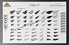 Fins v1 Assortment Fishing Lure Airbrush Stencil - Mylar Reusable 7.5 Mil Mylar