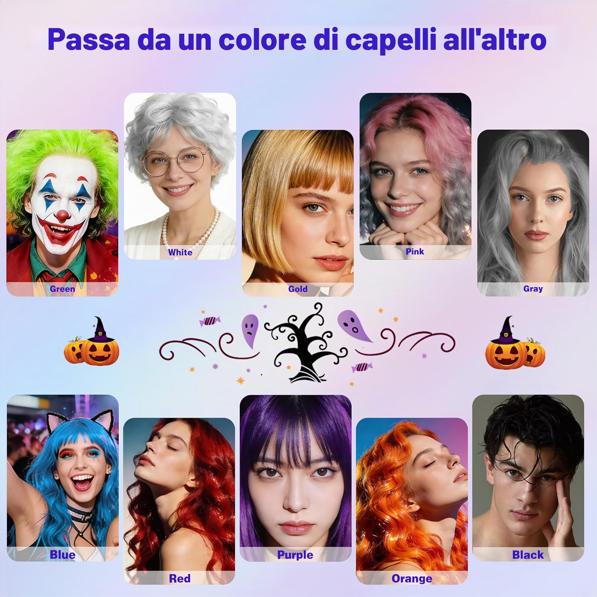 Spray per capelli temporaneo viola per bambini, alternativa alla tintura dei capelli istantanea per ragazze, ragazzi, adolescenti, donne, usa e getta, veloce per feste, cosplay, Natale, Halloween, 150