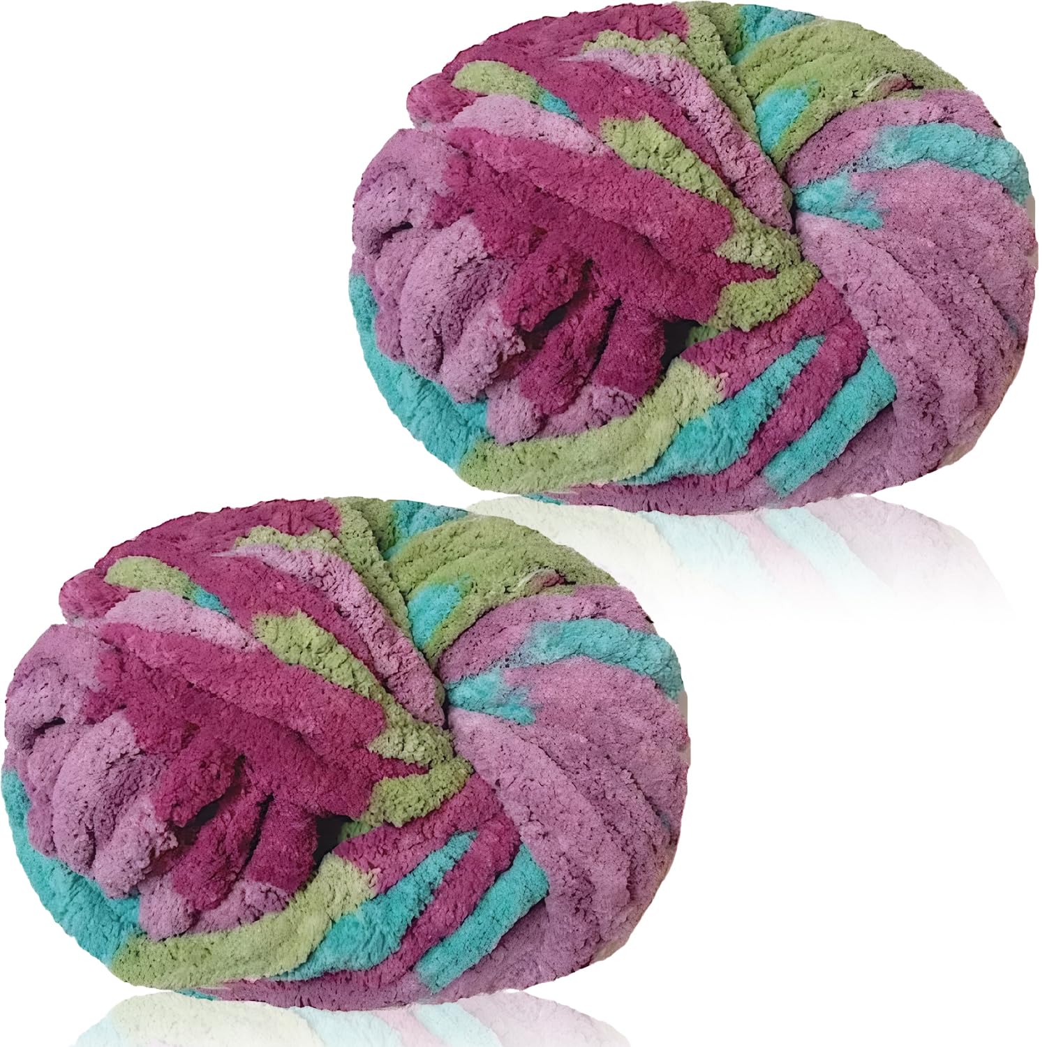 Chunky Knitting Wool 250g×2,Chenille Yarn for Crocheting&Knitting,Chunky Yarn for Crochet,Thick Wool for Blanket,Cushion,Pet Beds,Bags,Hats,Scarves