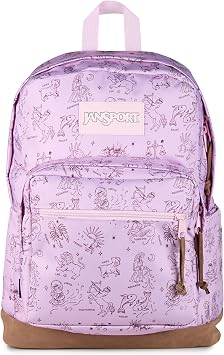 JanSport Right Pack Backpack - Durable Daypack with Padded 15" Laptop Sleeve, Spacious Main Compartment & Integrated Water Bottle Pocket - Horoscope Horizons Pink Ice/Mahogany Haze
