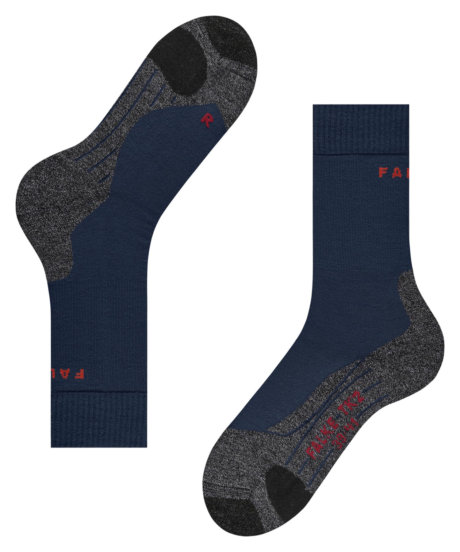 FALKE Herren Wandersocken TK2 Explore M So Wolle Funktionsmaterial antiblasen dick 1 Paar, Blau Stone Blue 6599, 46-48 (Packung mit 2)