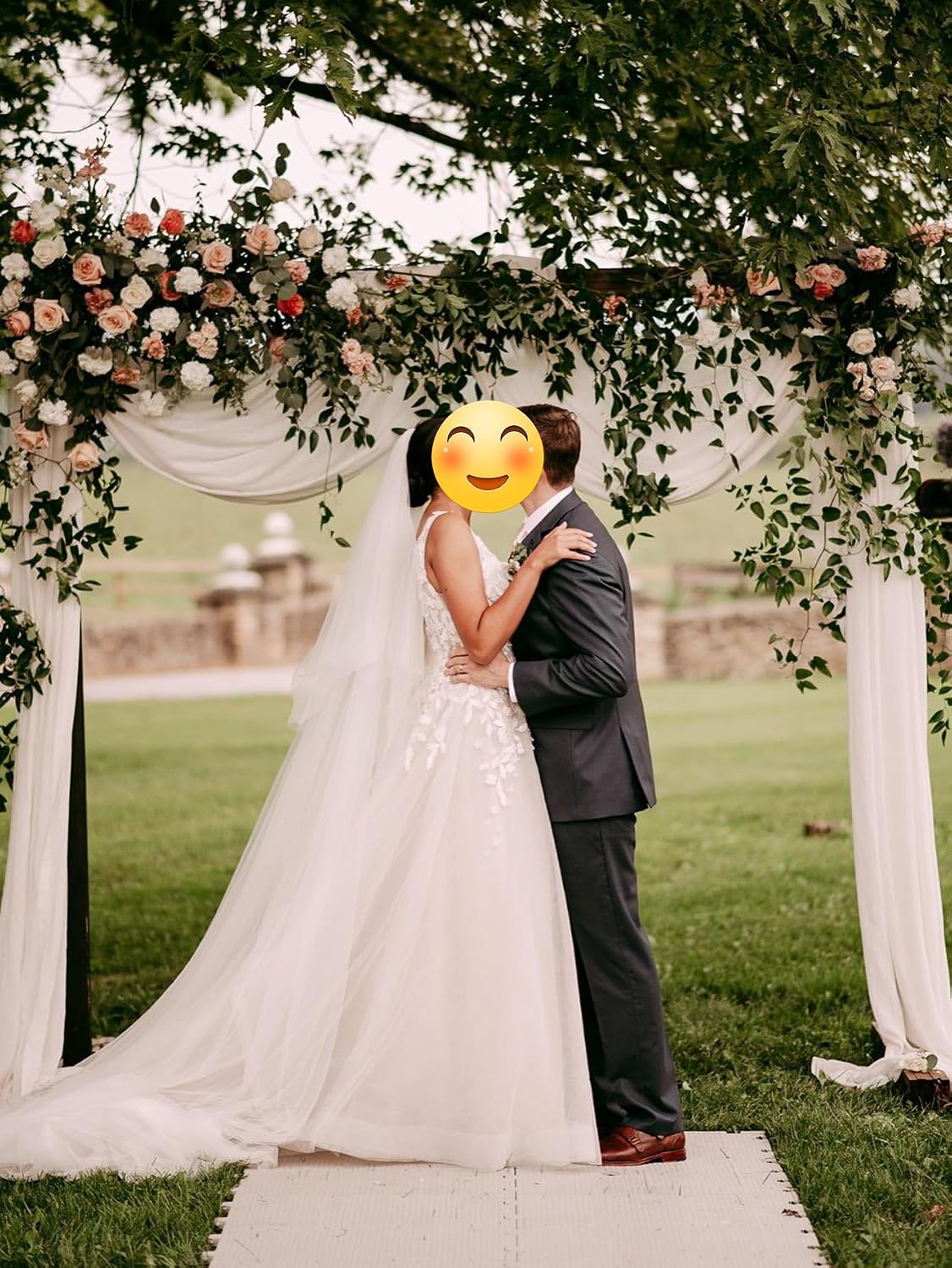 2 Tier Cathedral Length Simple Plain Bridal Veil with Comb for Wedding Brides
