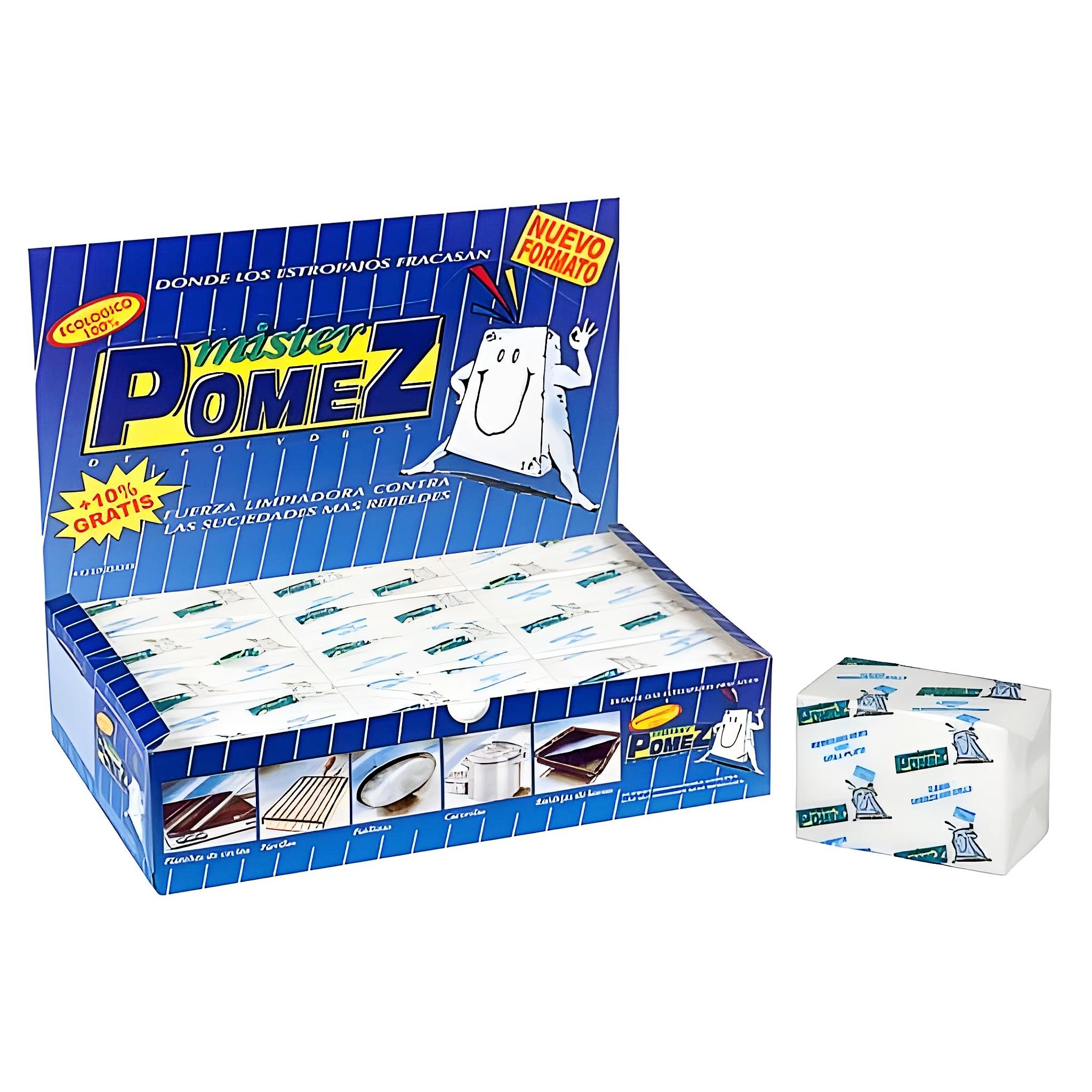 Bricoloco Piedra pómez Blanca Especial Limpieza de planchas de Cocina. Elimina Grasa y Suciedad difícil en Las cocinas. Origen Natural sin aditivos químicos (Pack 24 uds.)
