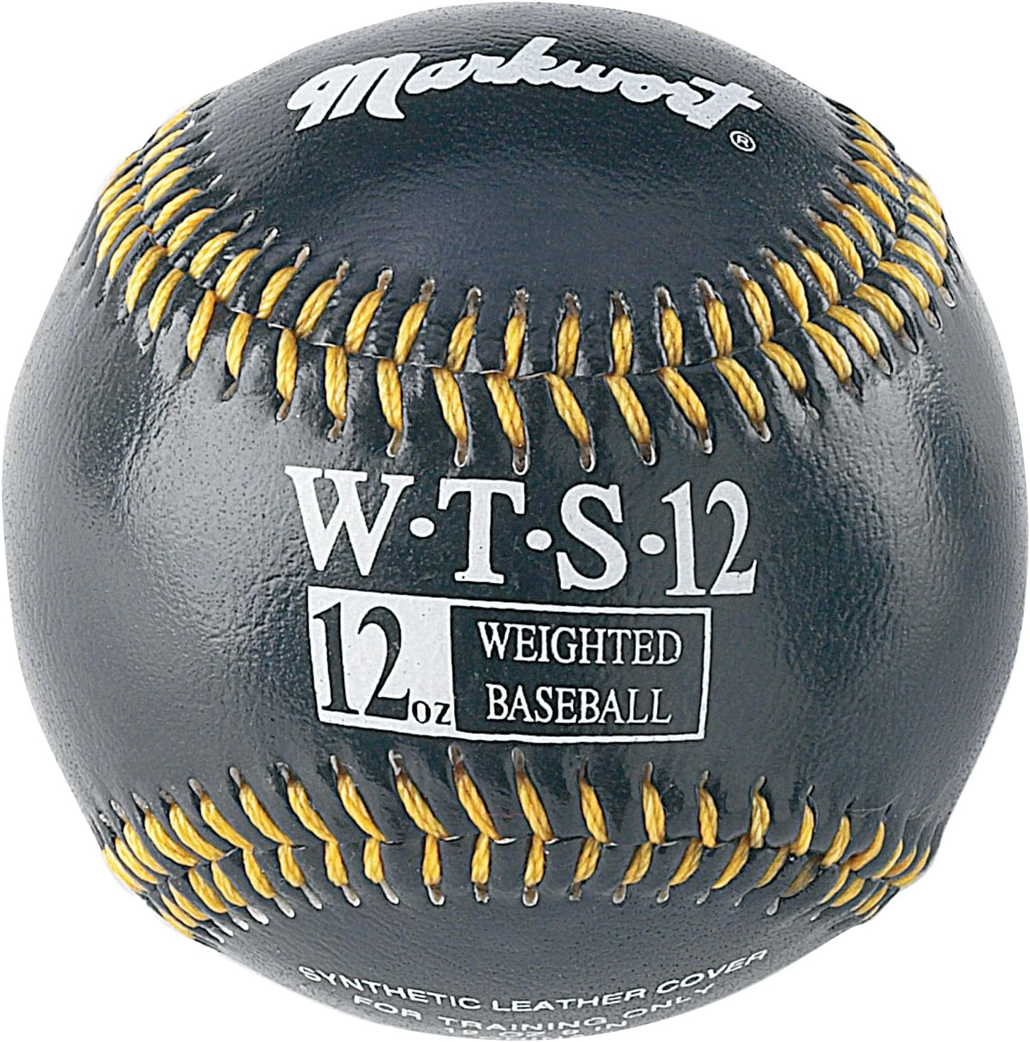 Markwort Synthetic Cover Weighted Baseball, Black, 12Ounce, 9Inch