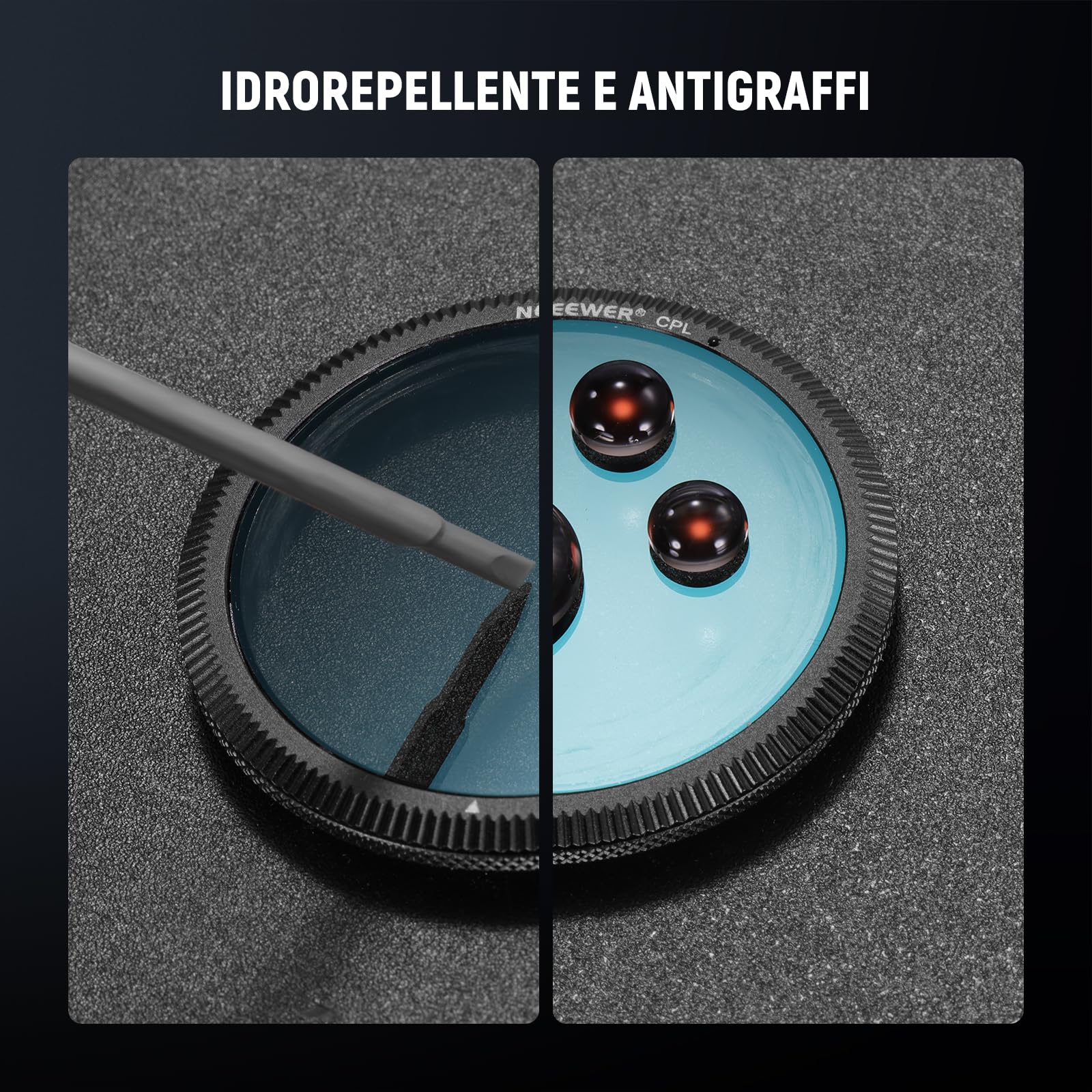 NEEWER Filtro CPL da 40mm Compatibile con Vantrue N4 Pro N5 E1 Pro E1 E2 E3 E1 Lite S1 Pro N2X Dash Cam, Filtro Polarizzatore Circolare Ultra Sottile Regolabile, Riduce Riflessi e Aumenta Contrasto