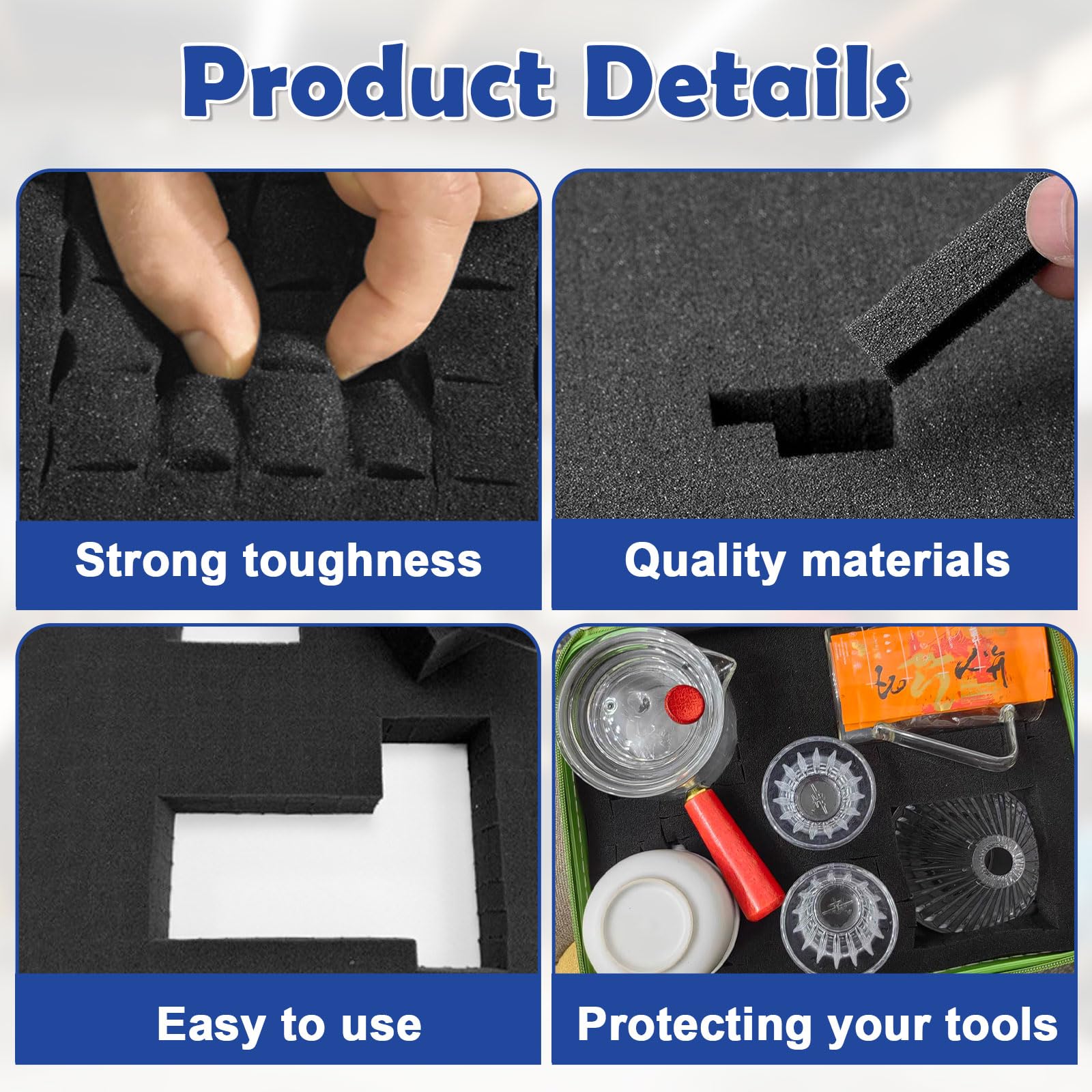 4PCS Square Foam Cube, Pick Apart Foam Insert - Image 4