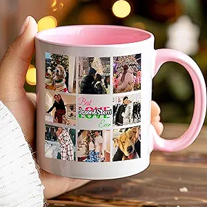 Personalized Christmas Coffee Mug, 11/15 oz,12 Colors, Ceramic Holiday Cup with Custom Name Design, Festive Santa Pattern, Coffee Mug with Photo Text Gift for Men & Women