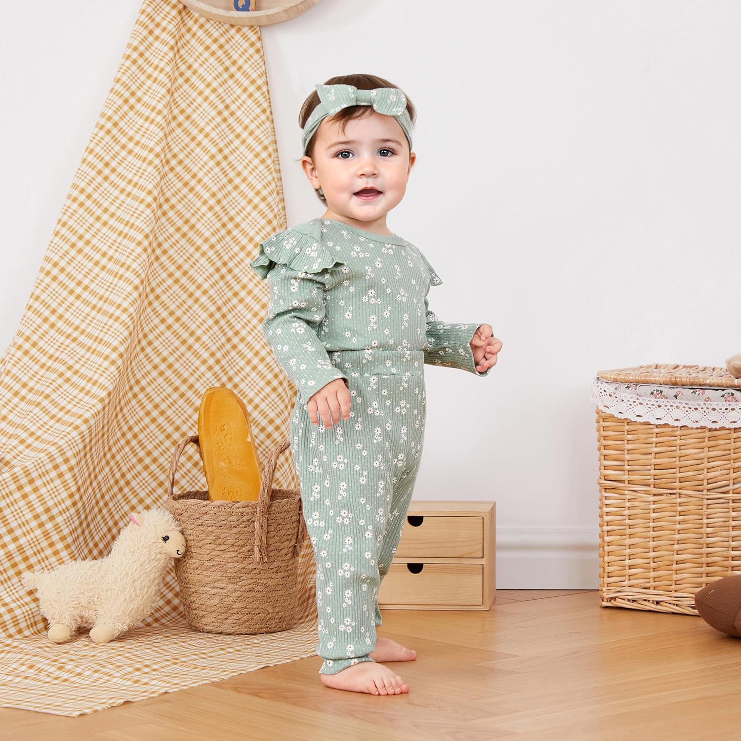 Baby Girl Fall Clothes Set Little Sister Lil Sis Long Sleeve Romper Pants Set Cute Infant Newborn Outfit 3 6 9 12 Months - Image 5