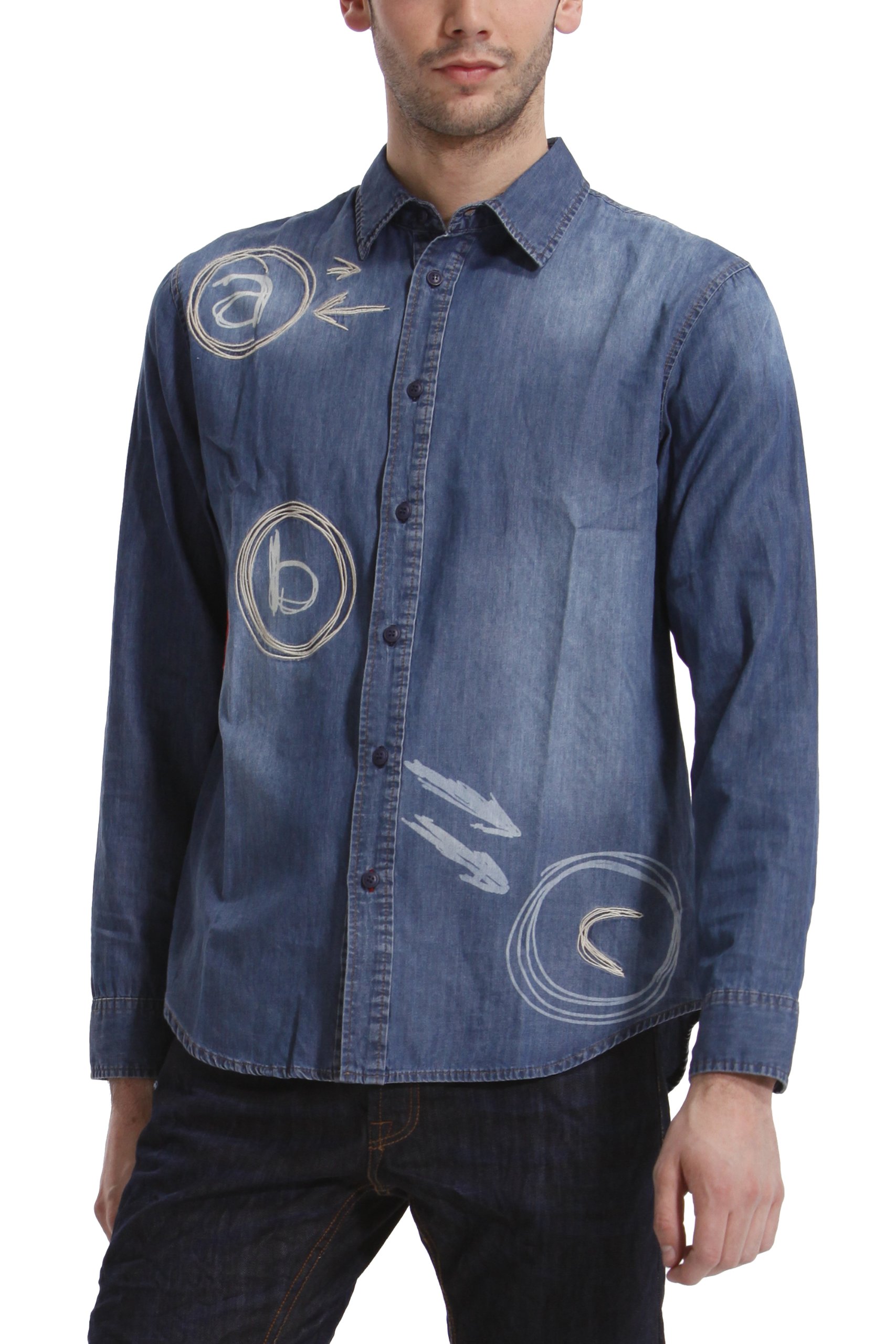 Desigual Men´s Shirt Jeans Denim Blue Keikuy