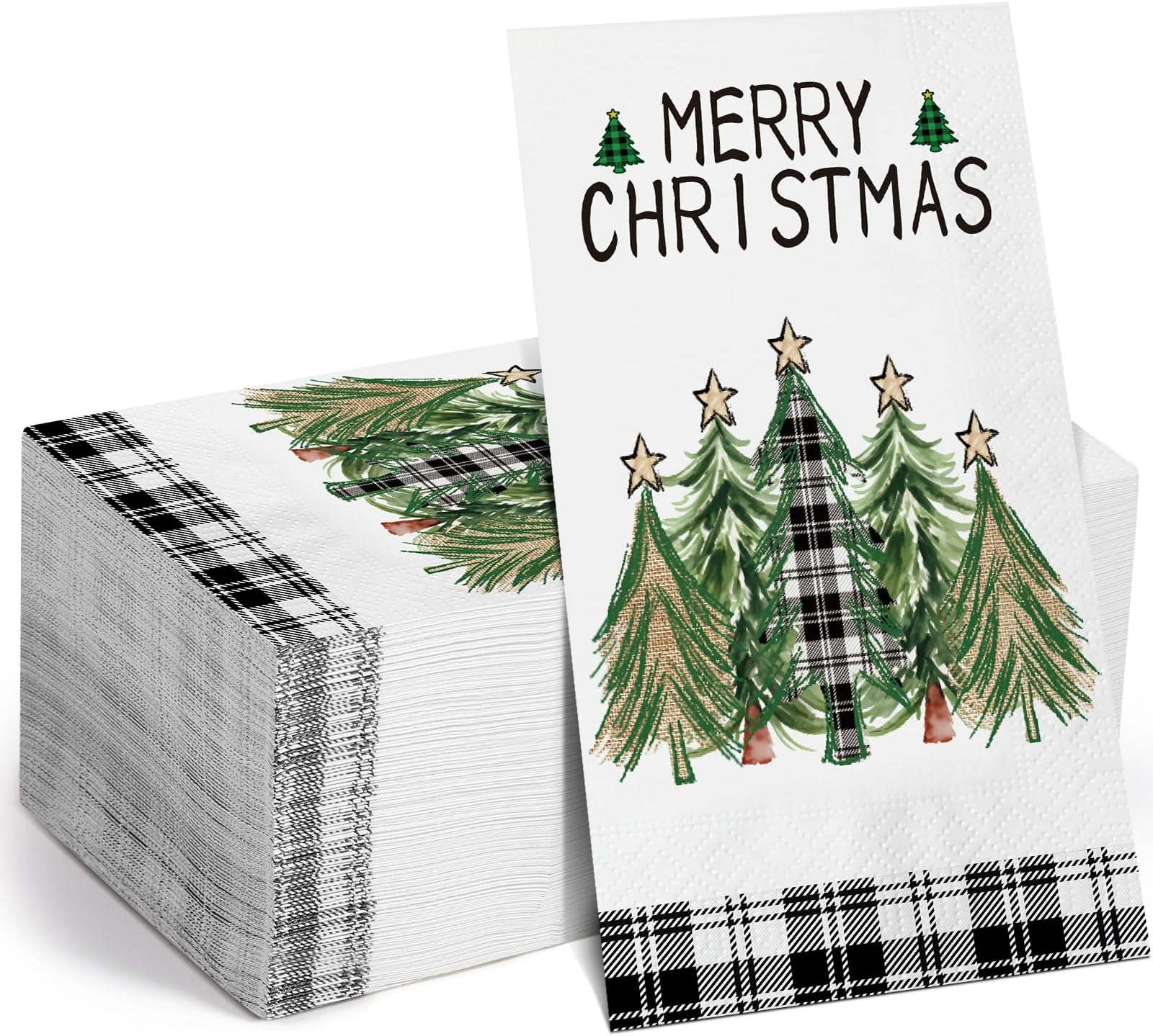 Amazon.com: Pasimy 100 Pcs Christmas Tree Beverage Napkins Disposable ...