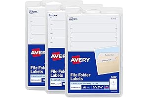 Avery Easy Peel File Folder Labels, 4x6" White, 3-Pack (756 Labels)