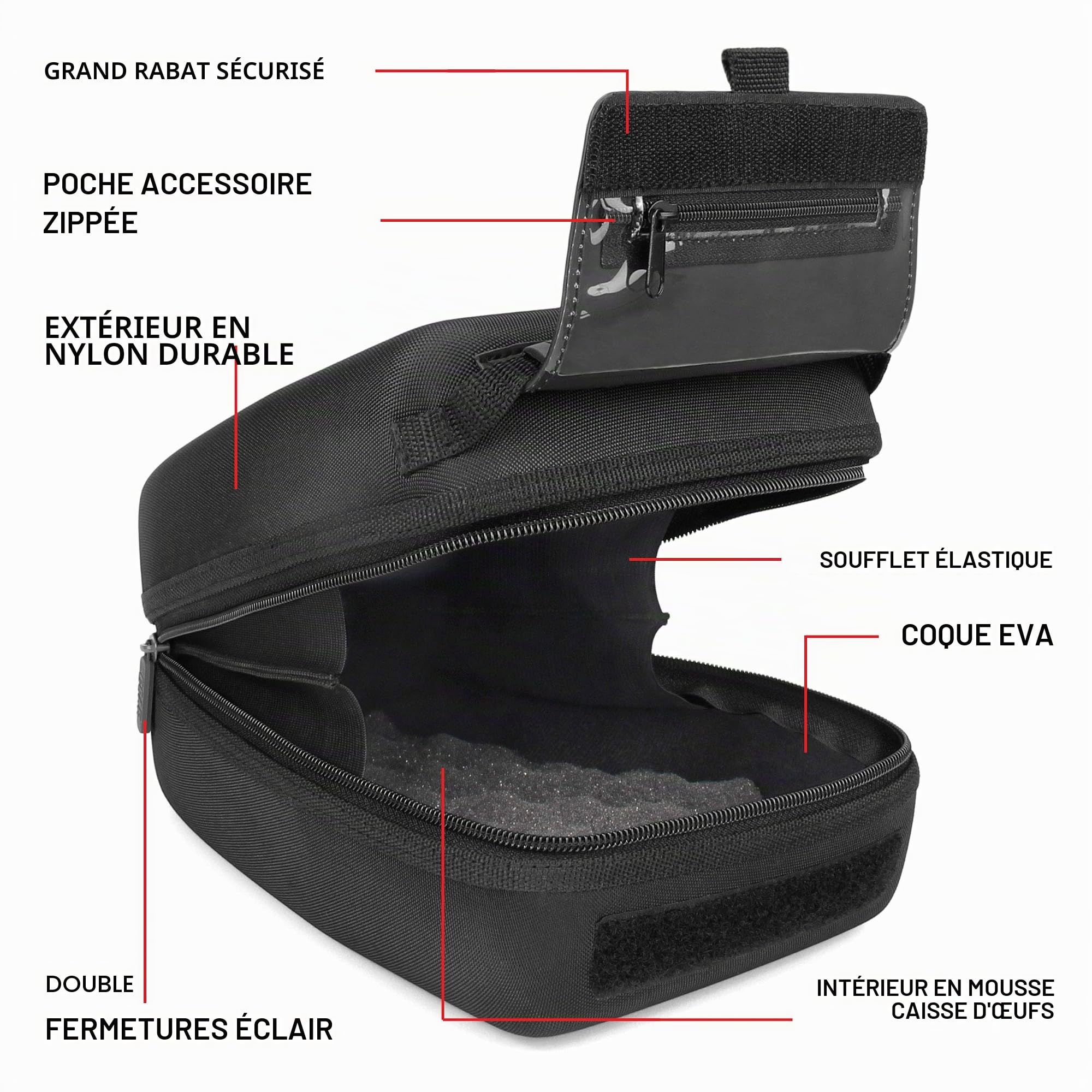 USA Gear Coque Dure Appareil Photo DSLR à Accès Rapide avec Intérieur Rembourré, Boucle de Ceinture et Poignée Recouverte de Caoutchouc - Compatible avec Nikon, Canon, Pentax et Plus ! - Noir