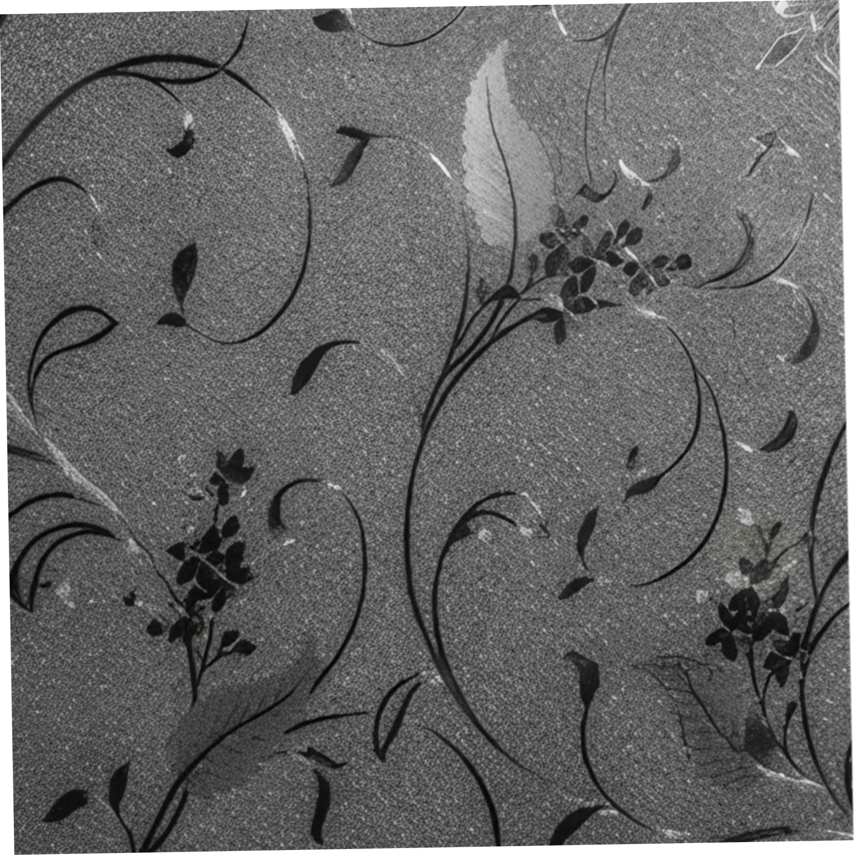 Awnsimfreien 78.74X17.72inch Black Out Film, Blackout Window Film 1 Roll 79X18 Floral Pattern Pvc Window Blackout Waterproof Dirt-Proof Static Cling Reusable Decorative Full For Privacy