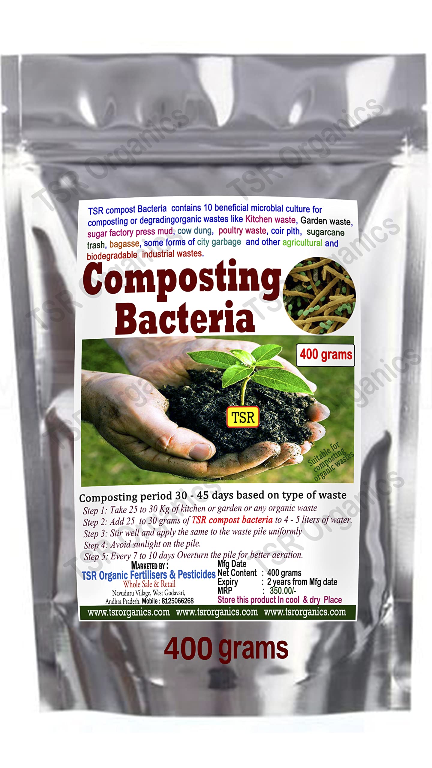 Buy TSR Garden Store Composting Bacteria 400 Grams Contains Both Fungi