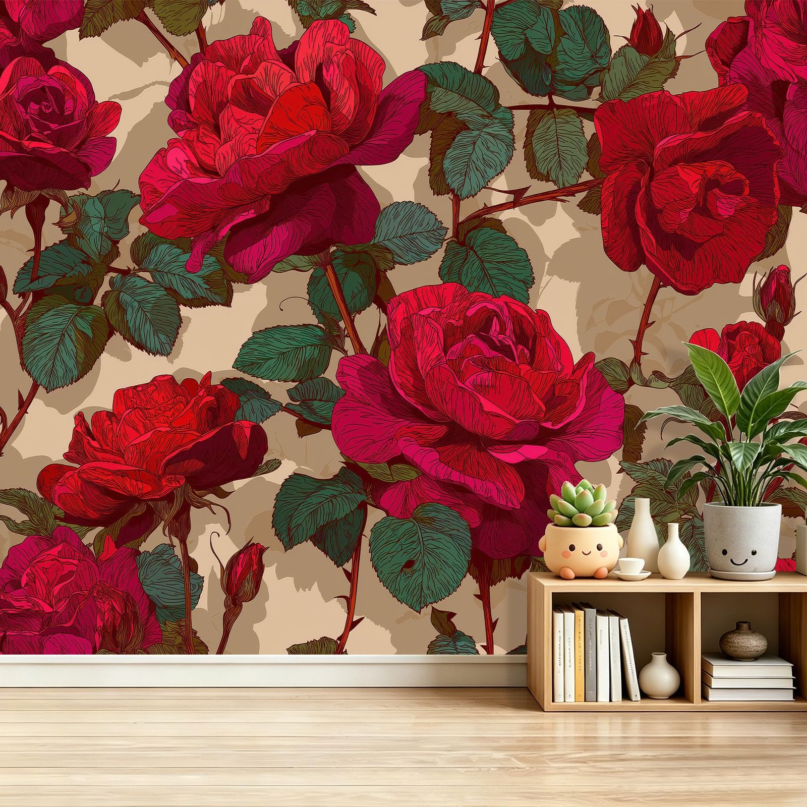 Papier peint panoramique vintage intissé pour masquer les défauts des murs de salon