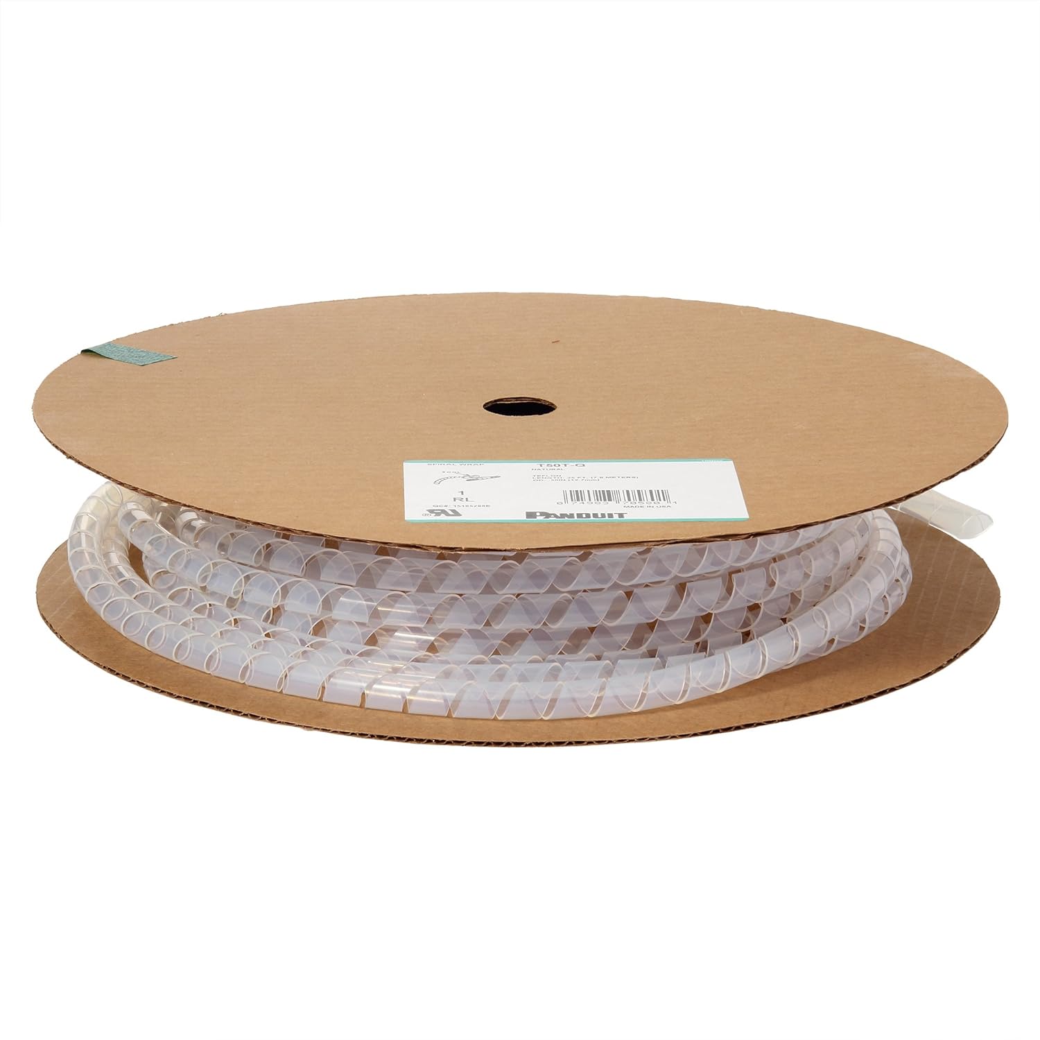 Panduit T38T-L Spiral Wrap, TFE , Natural (50-Foot)
