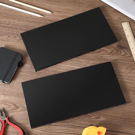 2 Pcs Panel plástico HDPE 0.5 pulg 6 x 12 pulg negro miniatura 7