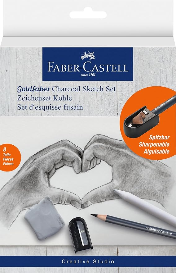 FABER-CASTELL - Set de dibujo Goldfaber Charcoal, 8 piezas