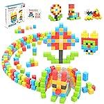 PicassoTiles 60pc Magnetic Puzzle Cube Building Set 1 Inch 3D Blocks STEM Construction Toy for Toddlers Kids Boys Girls Age 3+ Montessori Learning Travel Sensory Gift with Educational Idea Book PMC60
