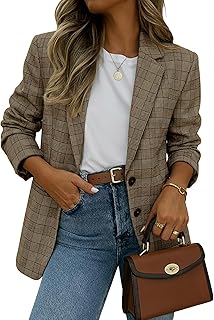 2025 Fall Plaid Houndstooth Blazer Jacket - Fully-Lined Business Casual ...