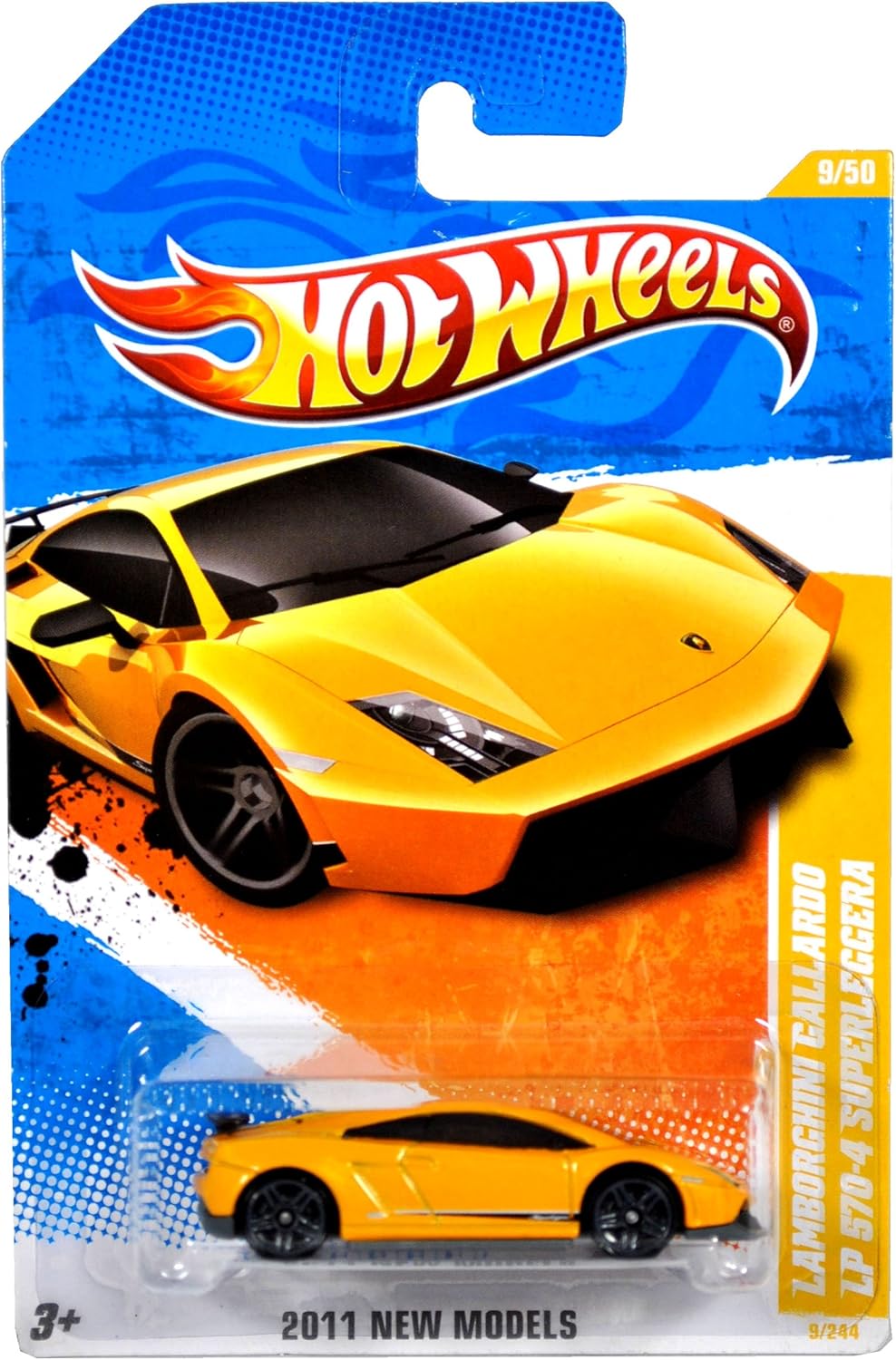 Mattel Year 2010 Hot Wheels "2011 NEW MODELS" Series Set (9/50) 1:64 Scale Die Cast Car (9/244) - Yellow Luxury Sports Coupe LAMBORGHINI GALLARDO LP 570-4 SUPERLEGGERA