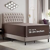 Vista 19 de Empyrean Charcoal Grey Extra Deep Pocket Fitted Sheet Full Size, Hotel Luxury Deep Pocket Full Size Fitted Sheet Only Easily Fits 18 to 24 Inch