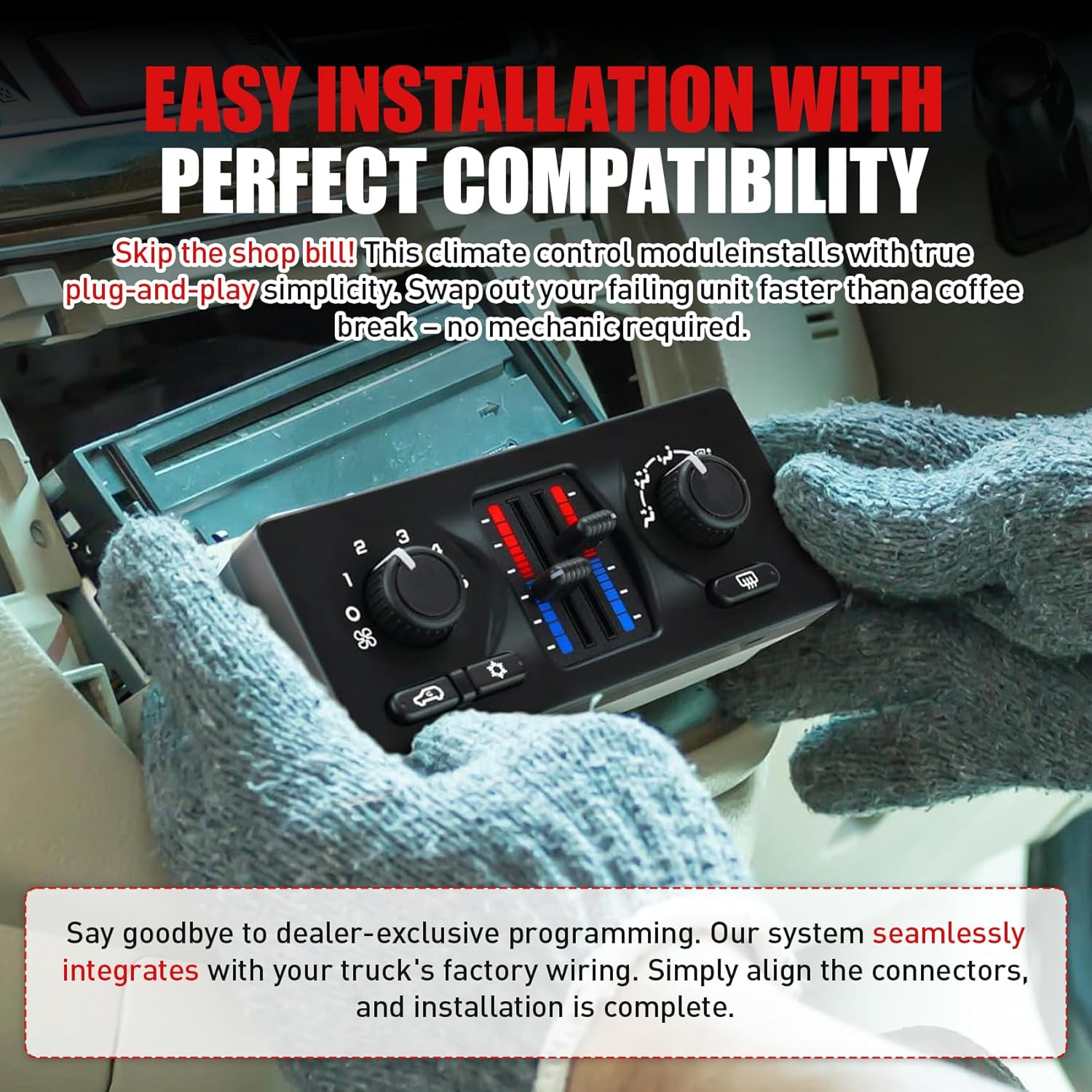 599-210XD HVAC Climate Control Module Compatible with 2002-2009 Chevy Silverado Suburban Avalanche Trailblazer Tahoe, Fit for GMC Sierra Yukon Envoy Escalade Front AC Heater HVAC Panel