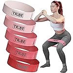 Tribe Lifting Fabric Resistance Bands for Glutes & Legs | 5 Fabric Workout Bands Set | Thick Booty Bands for Squats, Lunges, Hip Training, Physical Therapy & Home Workouts