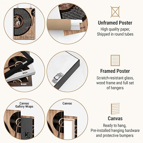 Vista 126 de VICILO Póster de letras de canciones personalizadas, enmarcado, lienzo personalizado, arte de pared, regalos para el día de San Valentín para él