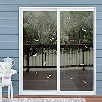 Vista 5 de Adhesivos anticolisión para ventanas de tamaño pequeño – Calcomanías estáticas de recordatorio de vidrio – Evita golpes de pájaros – Decora tus