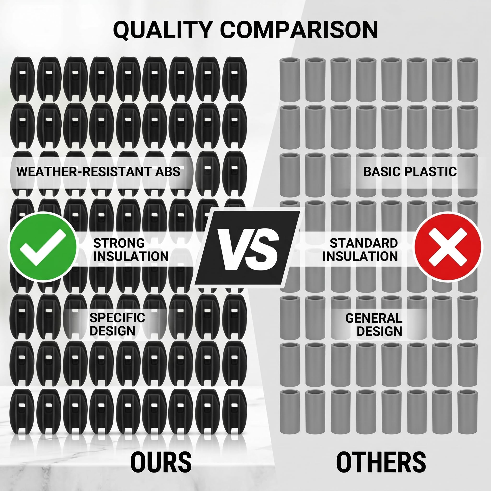 Zerodis Otras Herramientas de Jardín Aislador Protección Material ABS Aislamiento Fuerte para Cercas de Ganado Fácil Instalación Resistente a la Intemperie Uso Versátil 100PCS Cerca Eléctrica (BLACK)