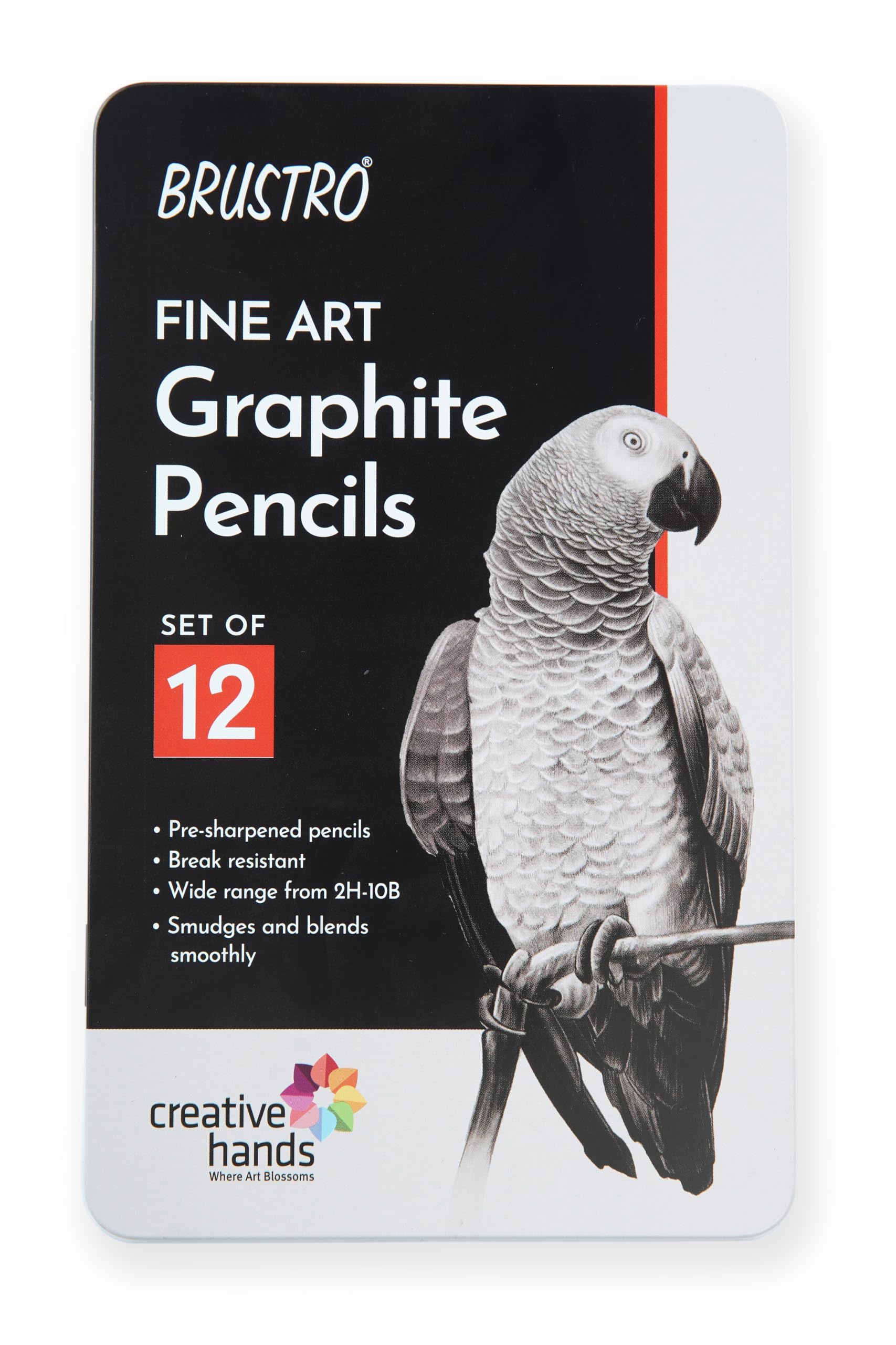 BRUSTRO Artists Fineart Lot de 12 crayons graphite (10B-2H) ECO PVC sans poussière (lot de 2)