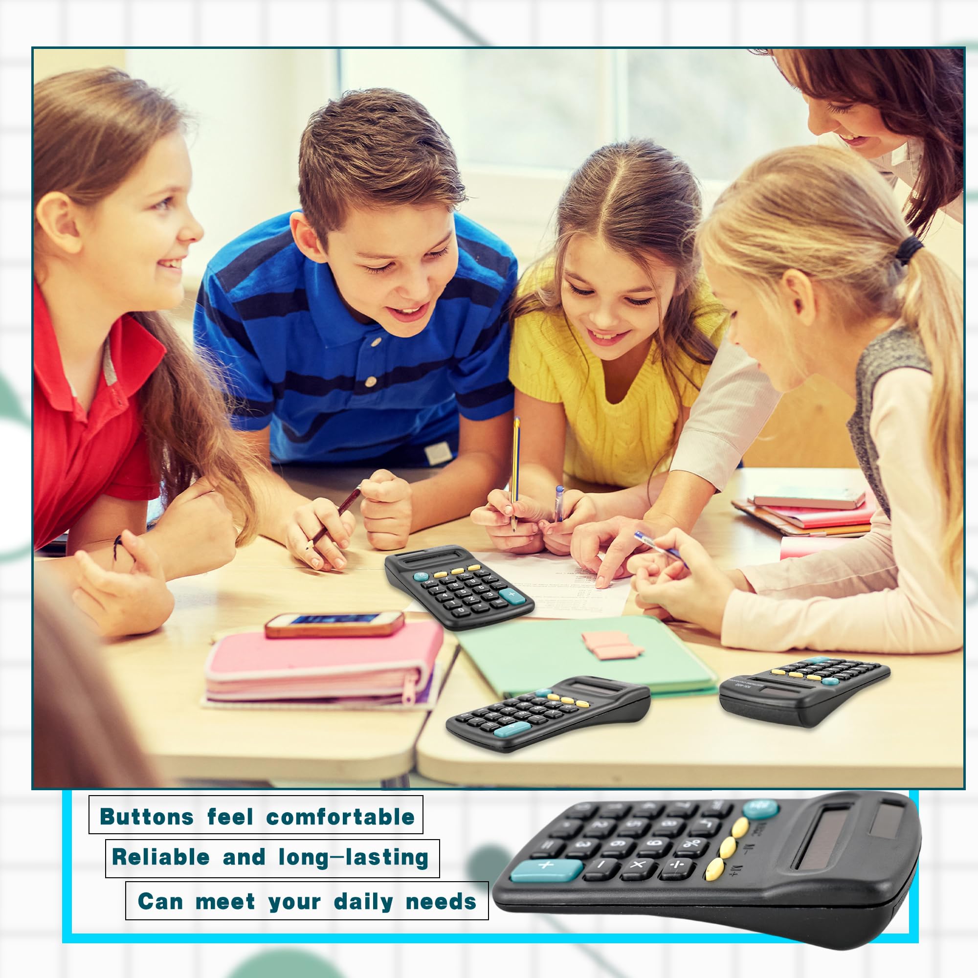 30 calculadoras básicas a granel de tamaño de bolsillo pequeño, mini calculadora de pantalla de 8 dígitos para niños, estudiantes, escuela, suministros para el hogar, oficina, herramienta de