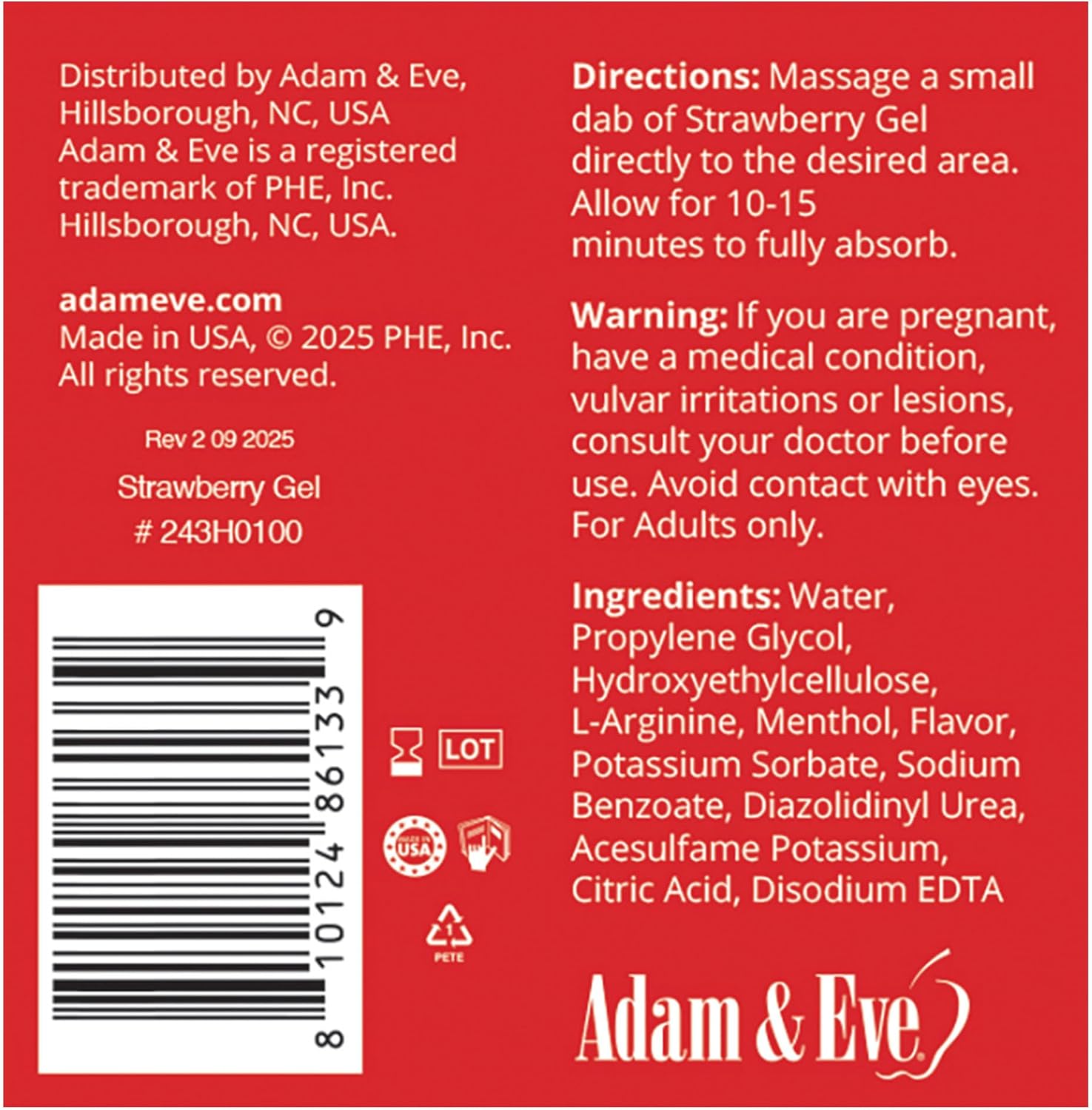 Adam and Eve Strawberry Clit Sensitizer Gel, Tingling Gel for Increased Clitoral Sensitivity and Intense Orgasms, Flavored Lickable Formula Enhances Stimulation, Great for Solo Play and Foreplay, 1 oz