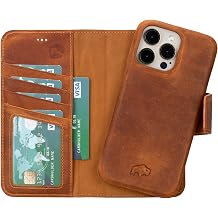 BLACKBROOK Wallet Case for iPhone 15 Pro Max, Burkley Premium Leather Detachable 2-in-1 Wallet for MagSafe, 4 Credit Card Slots and ID Pocket with RFID, Compatible with iPhone 15 Pro Max Flip Cover