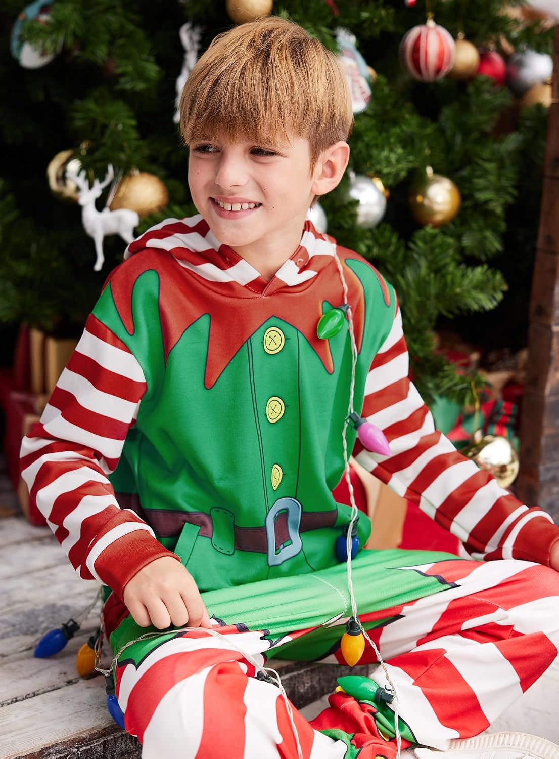 Unisex Kids Ugly Christmas Sweatshirt Funny Hoodie Pullover With Kangaroo Pockets 6-14 Years