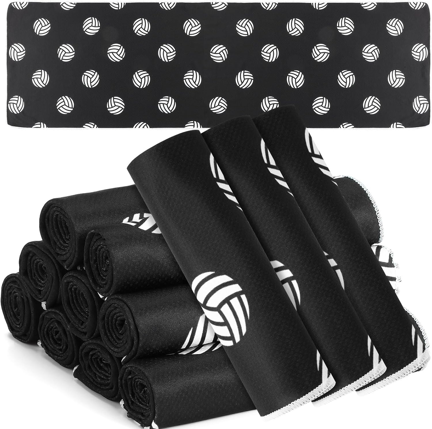 FuWeave 12 Pcs Cooling Towel 40 x 12 Inch Basketball Baseball Football Volleyball Soccer Softball Microfiber Fast Drying Towel for Gift Women Men