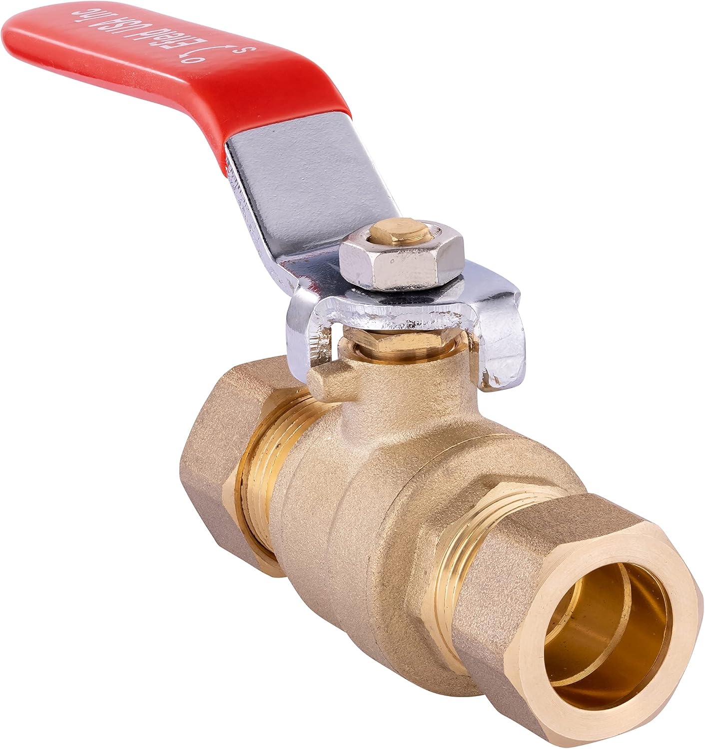1PC 1/2 Inch Compression Brass Ball Valve,Red Level | Full Port Shutoff Ball Valve,Heavy Duty-VALVE114(1)