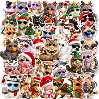 200 Pcs Christmas Funny Animal Stickers, Funny Animal Decals for Kids Waterproof Vinyl Stickers Laptop Water Bottle Phone Decorations