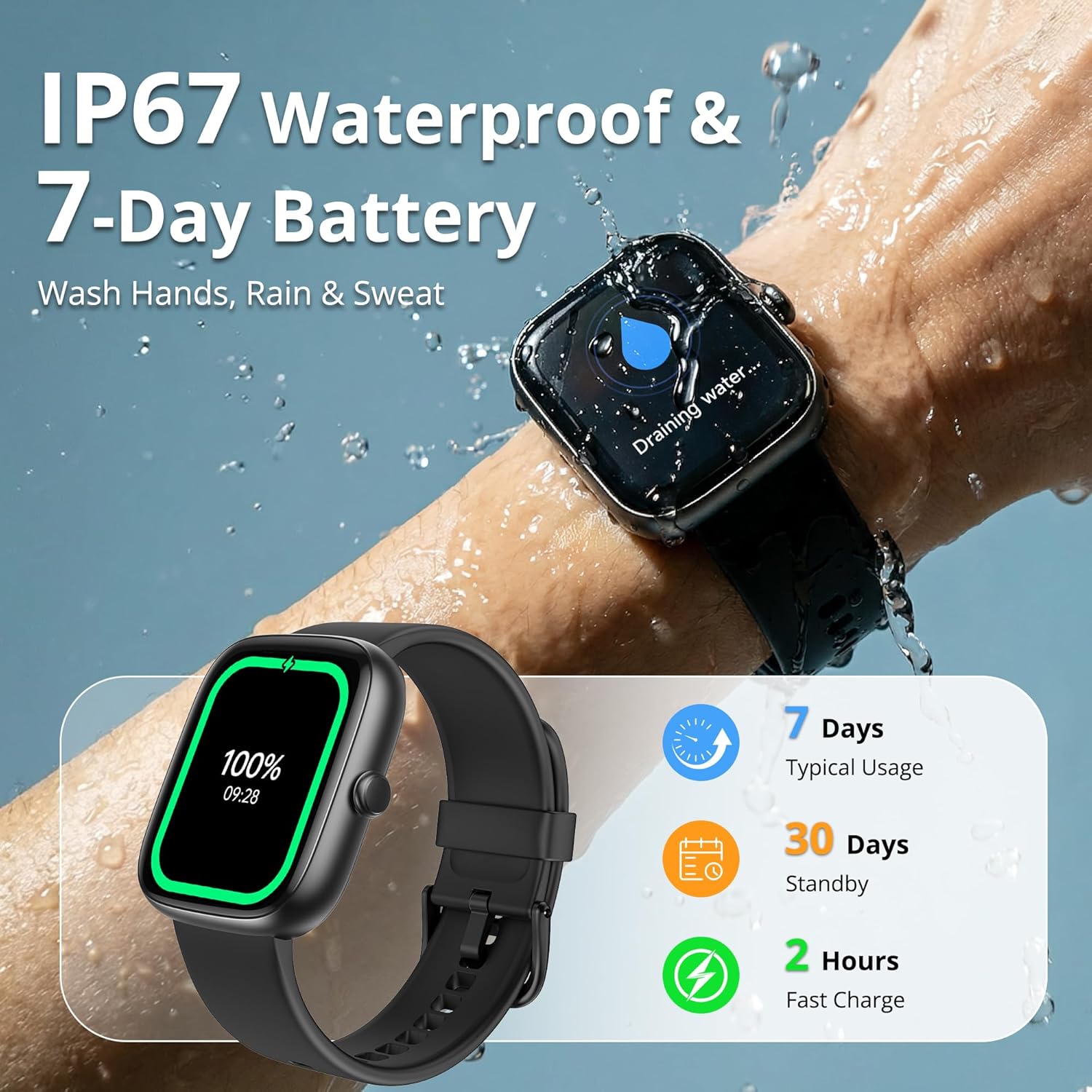 Smart Watch for Men Women, 1.83" HD Touchscreen Fitness Tracker, Bluetooth Calling, 110+ Sports Modes, Heart Rate SpO2 Sleep Monitor, DIY Dial, IP67 Waterproof, Compatible with Android & iOS 8 81efSWesaoL. AC SL1500