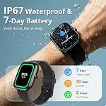 Smart Watch for Men Women (Answer/Make Call), 1.83" HD Fitness Tracker with Heart Rate/SpO2/Sleep Monitor, Pedometer, 120+ Sport Modes, IP67 Waterproof, 7-Day Battery, for iOS Android, Black