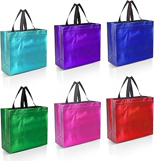 Nush Nush Mix Color Gift Bags Large Size â€“ 12 Reusable Gift Bags With Handles From Six Different Stunning Colors - Perfect As Goodie Bags, Birthday Gift Bags, Party Favor Bagsâ€“ 13W x 5L x11H Size