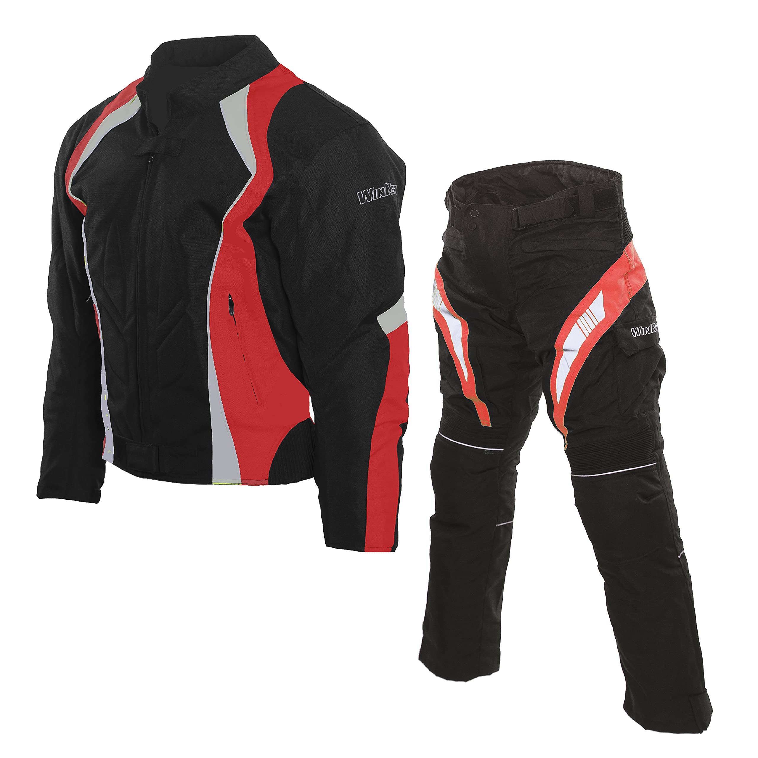 WinNet Completo da Moto 2 Pezzi Giacca e Pantaloni con Protezioni Omologate