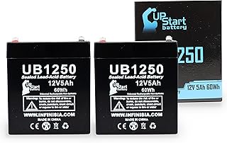 2X Pack - ADT Security Alarm Safewatch Pro 3000 Battery - Replacement UB1250 Universal Sealed Lead Acid Battery (12V, 5Ah, 5000mAh, F1 Terminal, AGM, SLA) - Includes 4 F1 to F2 Terminal Adapters