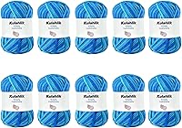 Vista 70 de 250g (5x50g) de hilo acrílico para crochet/tejido, hilo de gradiente de colores, 5 rollos de madejas, perfecto para cualquier proyecto de mini