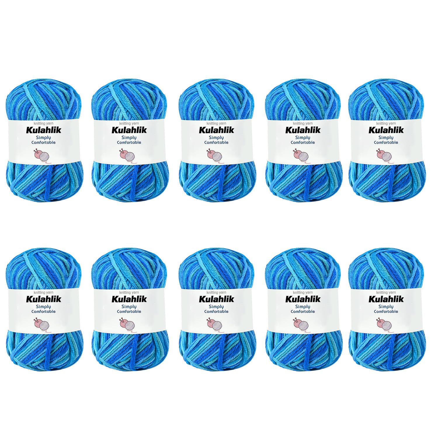 250g(5x50g) Acrylic Yarn for Crochet/Knitting, Colorful Gradient Yarn Thread, 5 Rolls Skeins, Perfect for Any Knitting Crochet and Crafts Mini Project — view 39