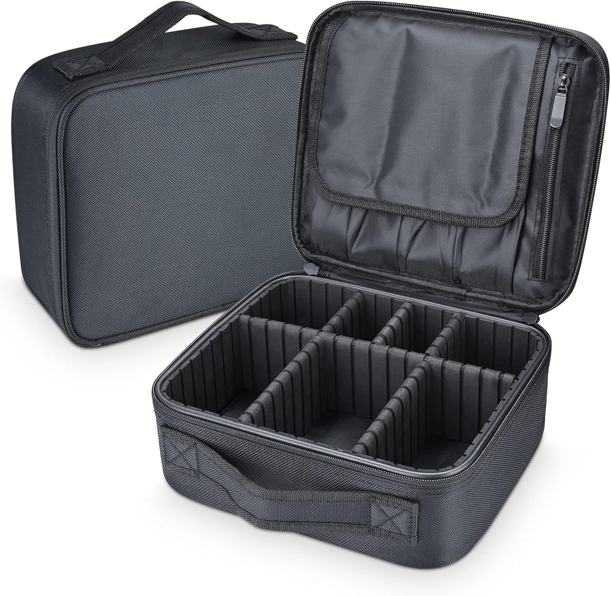 Professional Cosmetic Train Case with Adjustable Dividers