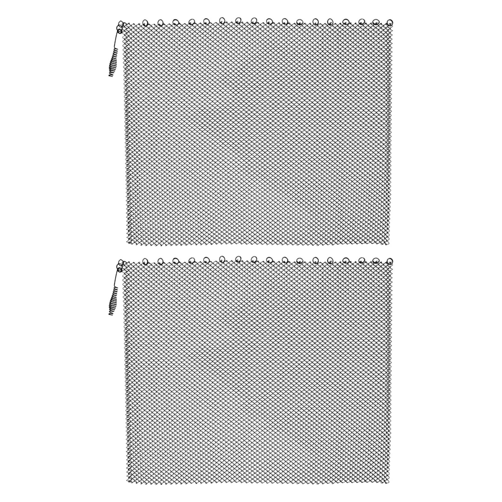 Uonlytech Lot de 2 Écrans de Cheminée en Maille Résistante la Chaleur 61 X 53,3 Cm, Rideaux Pare-étincelles Suspendus, Grille Métallique de Protection pour Foyer Bois, Écran de Sécurité