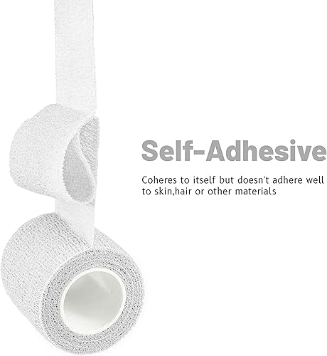 Miniatura 5 de 9 rollos de gasa de cinta atlética autoadhesiva, transpirable, elástico cohesivo para lesiones deportivas y mascotas (7 piezas de 2 pulgadas x 5